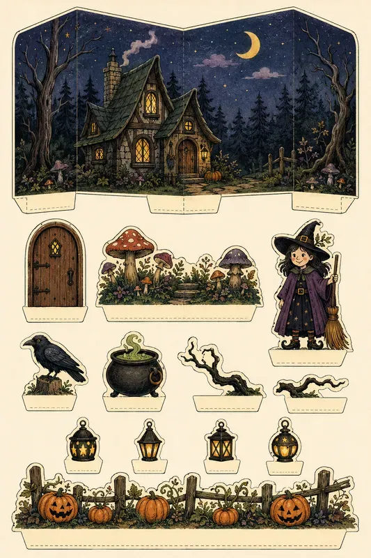 Halloween Pop Up Scene Cutout Cards