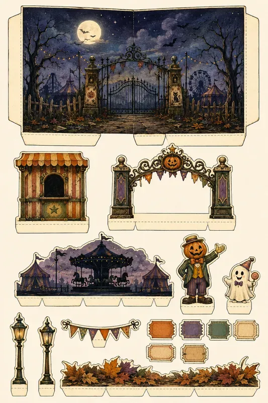 Halloween Pop Up Scene Cutout Cards
