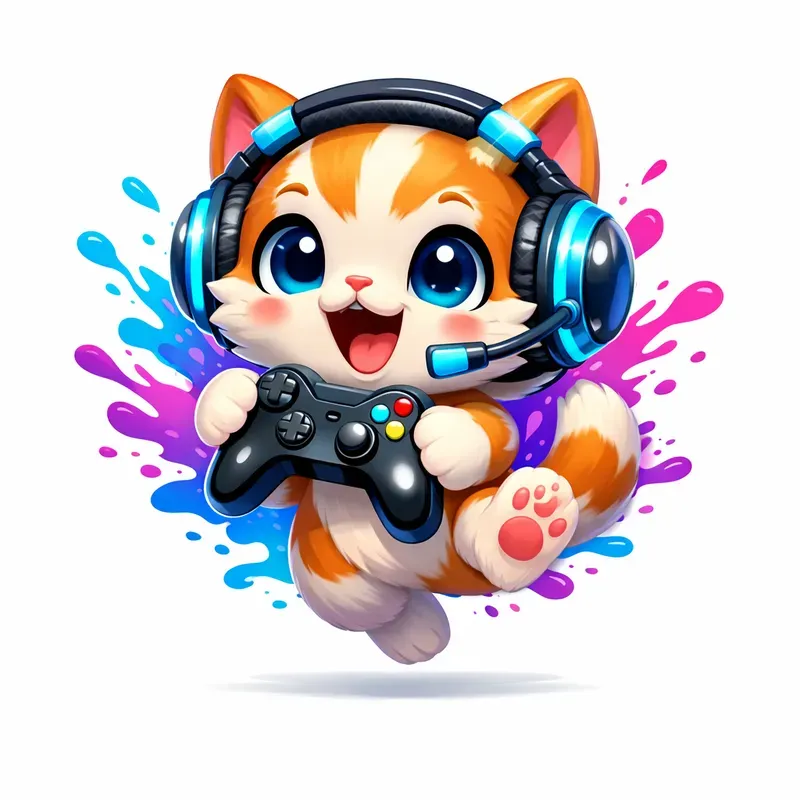 Compact Neon Gaming Mascot Logos