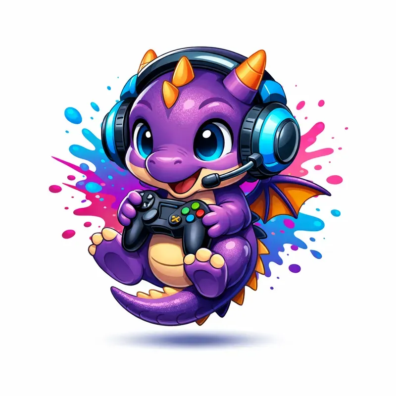 Compact Neon Gaming Mascot Logos