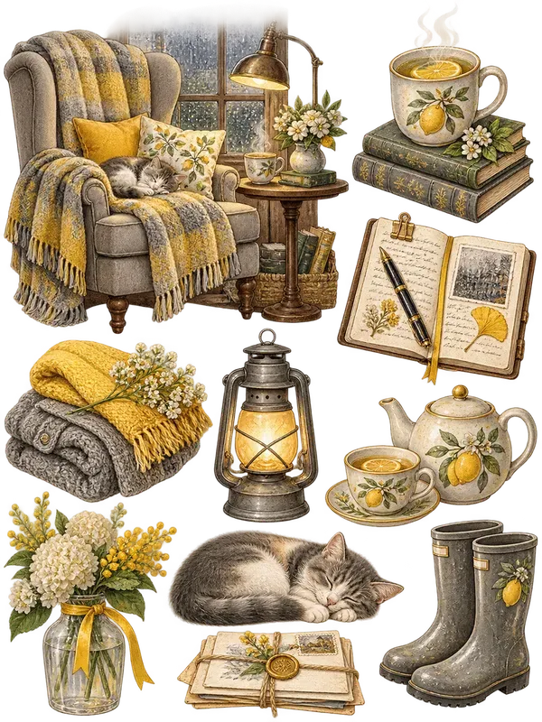 Cozy Cottagecore Ephemera Sticker Sets