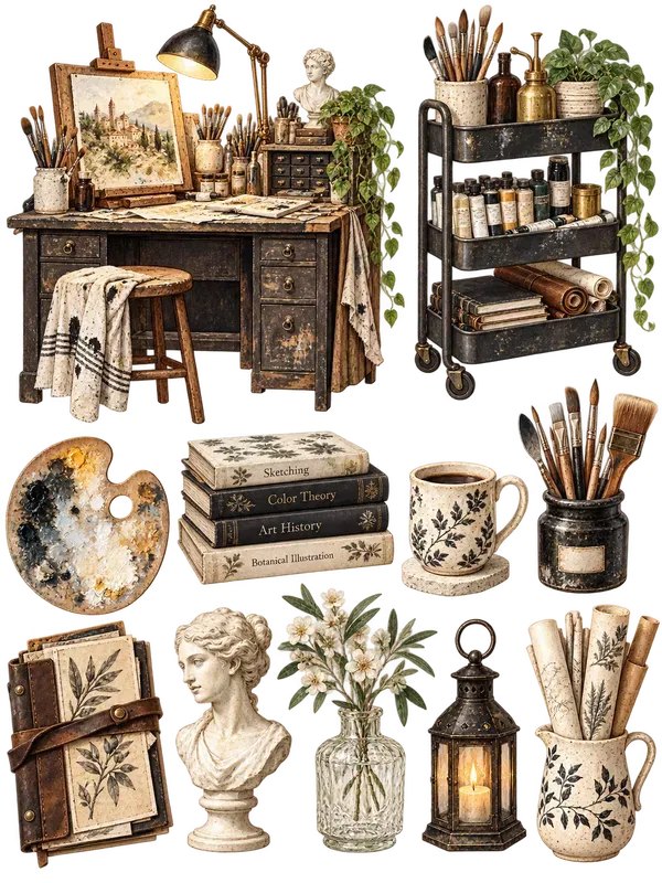Cozy Cottagecore Ephemera Sticker Sets