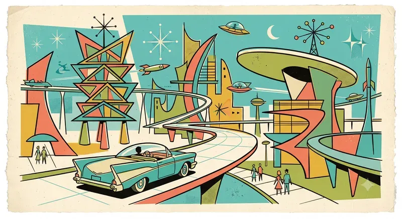 Atomic Age Midcentury Illustrations