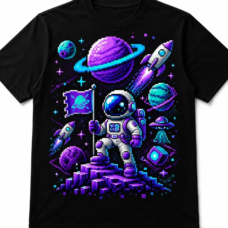 Retro Pixel Adventure Tee Designs