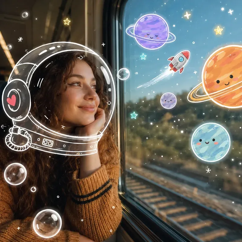 Photo And Cartoon Doodle Art
