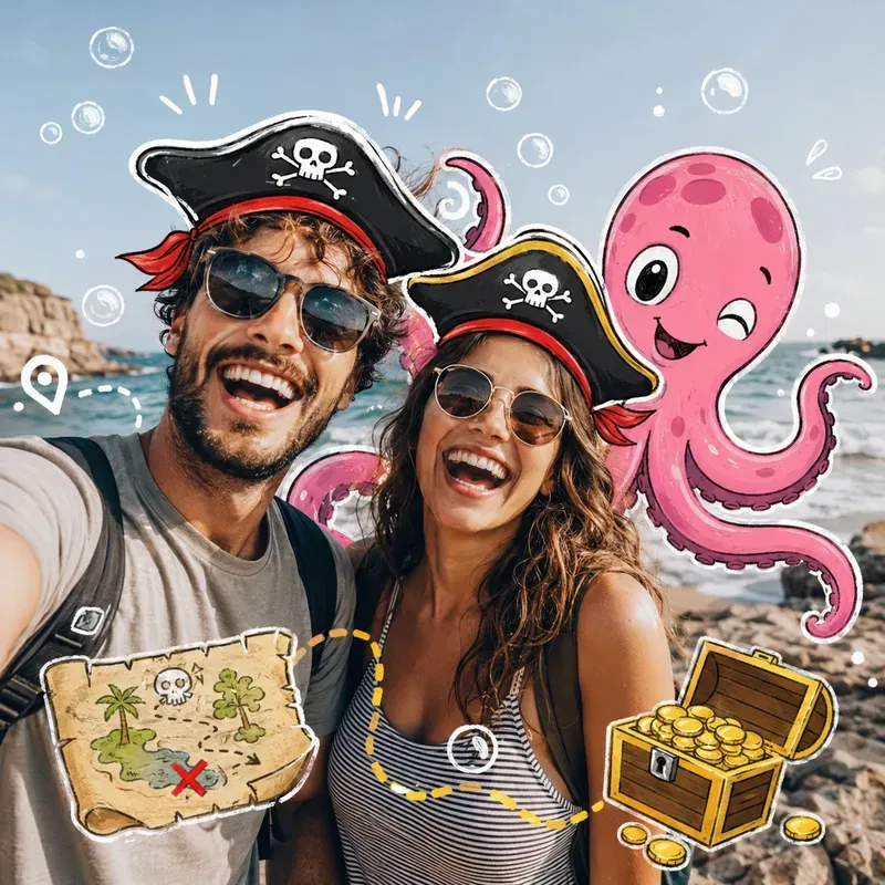 Photo And Cartoon Doodle Art