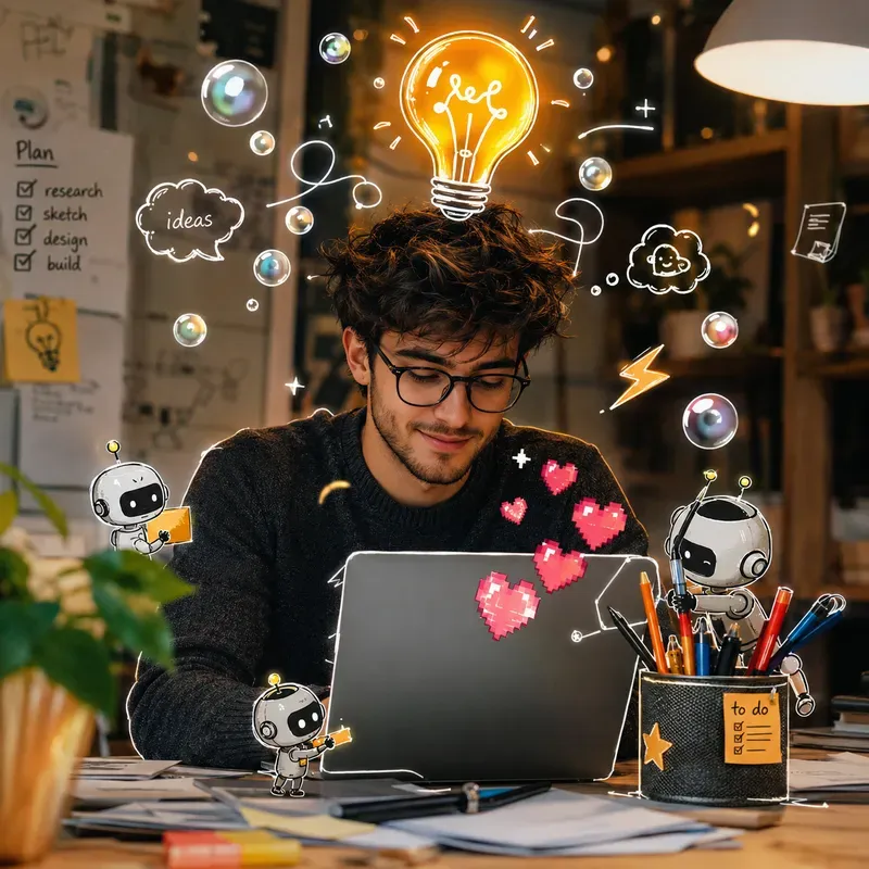 Photo And Cartoon Doodle Art