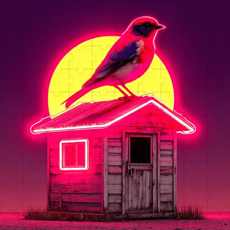 Synthwave Neon Glow Retro Renders