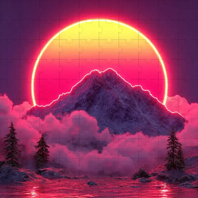 Synthwave Neon Glow Retro Renders