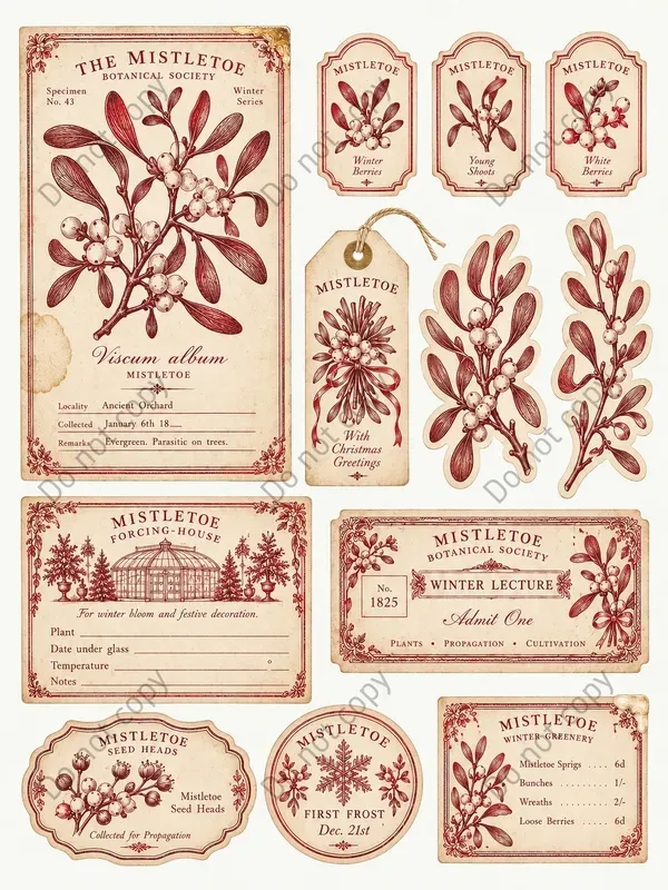 Winter Botanical Ephemera Sheets
