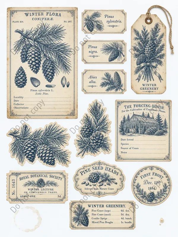 Winter Botanical Ephemera Sheets