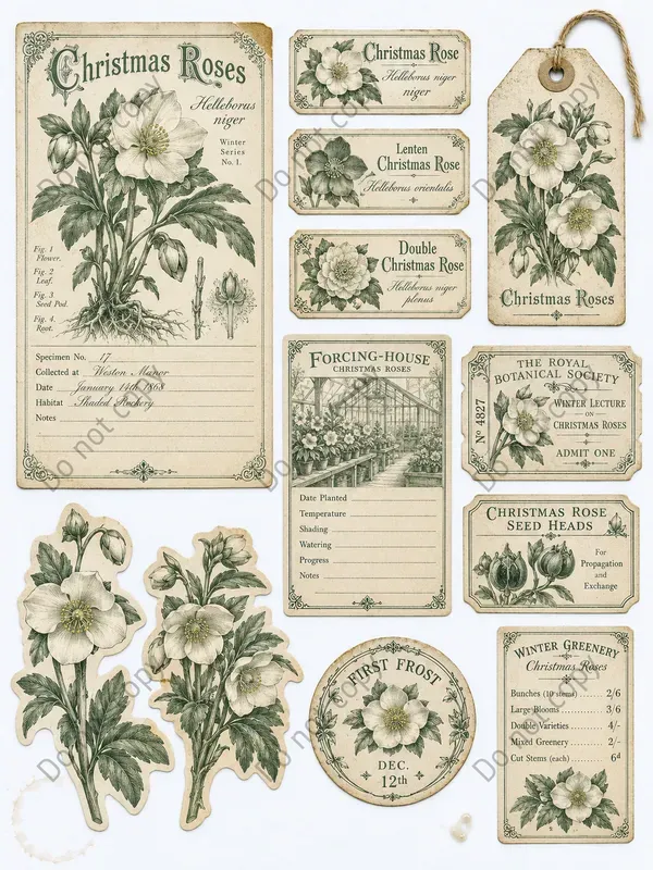 Winter Botanical Ephemera Sheets