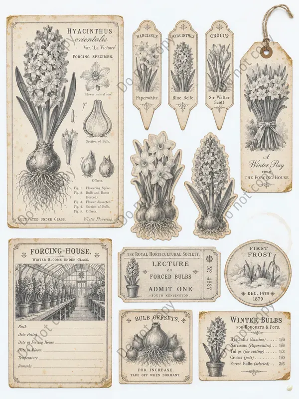 Winter Botanical Ephemera Sheets