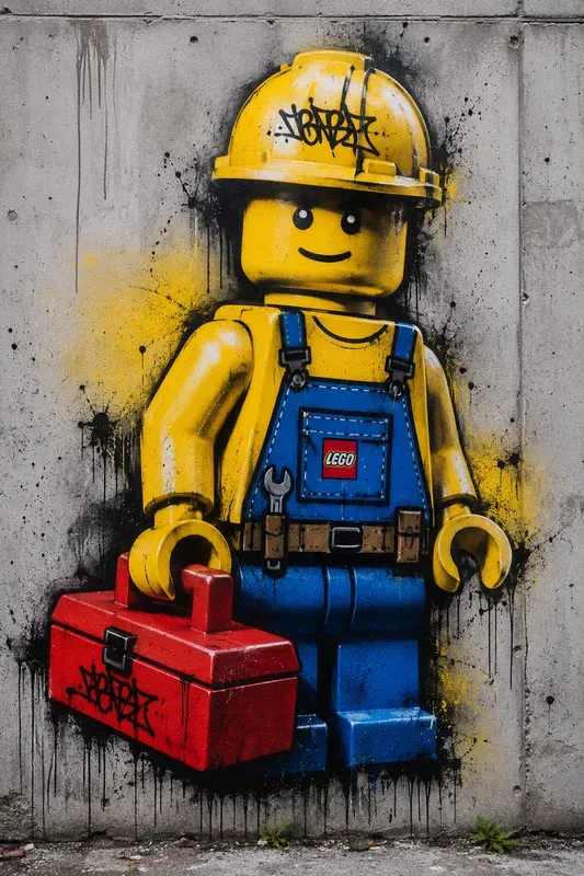 Urban Minifigure Graffiti Art