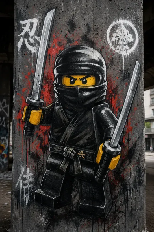 Urban Minifigure Graffiti Art