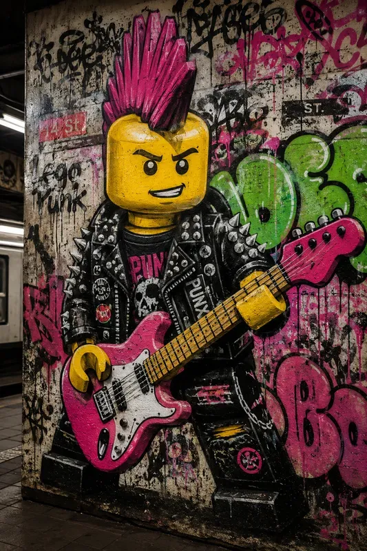 Urban Minifigure Graffiti Art