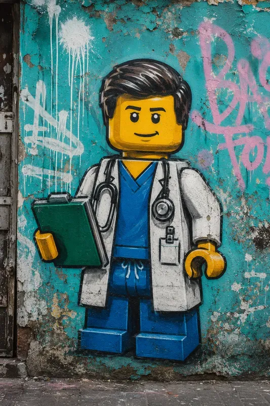 Urban Minifigure Graffiti Art