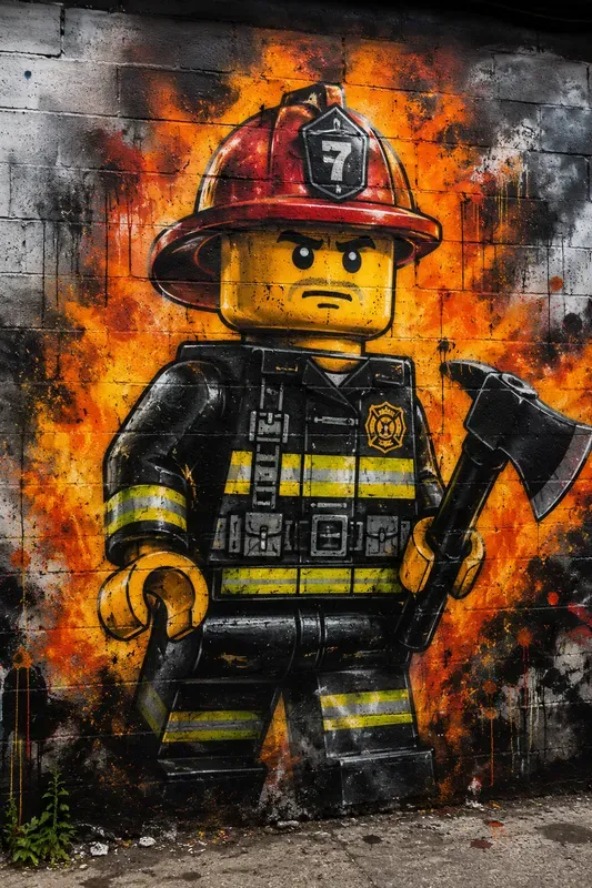 Urban Minifigure Graffiti Art