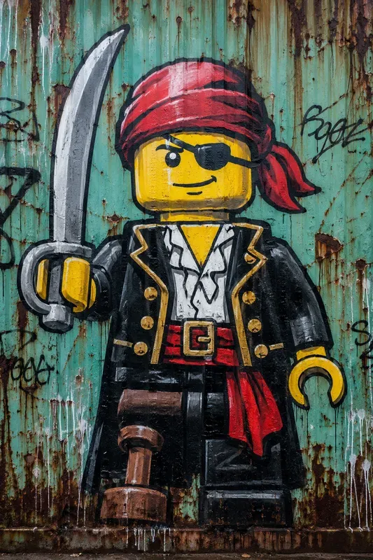 Urban Minifigure Graffiti Art