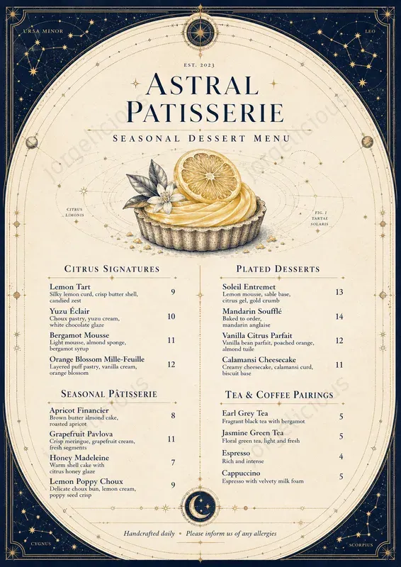 Celestial Chart Food Menus