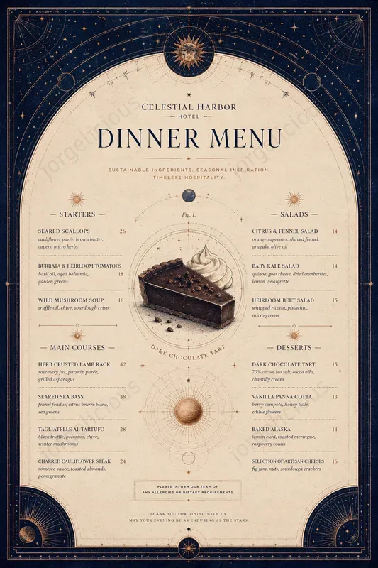 Celestial Chart Food Menus