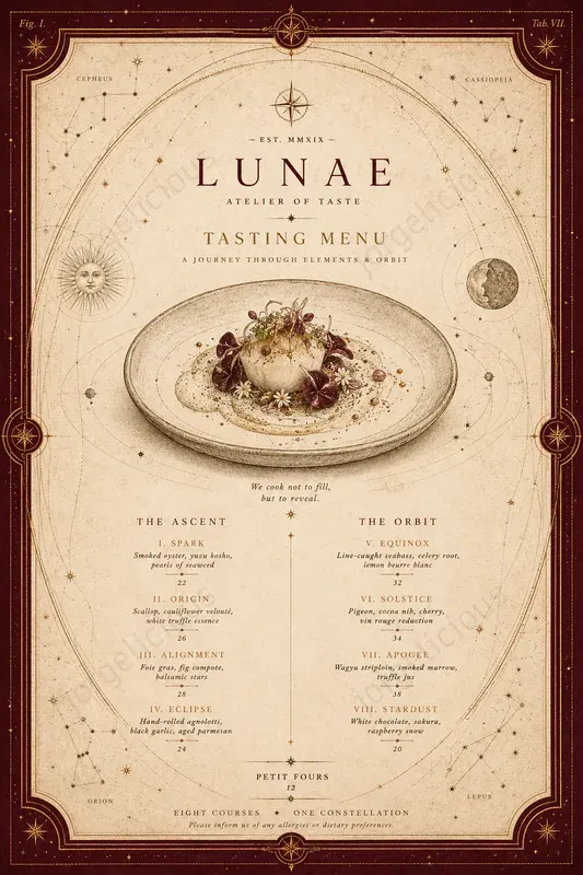 Celestial Chart Food Menus