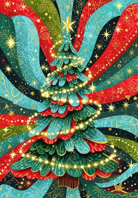 Whimsical Christmas Collage Wall Art