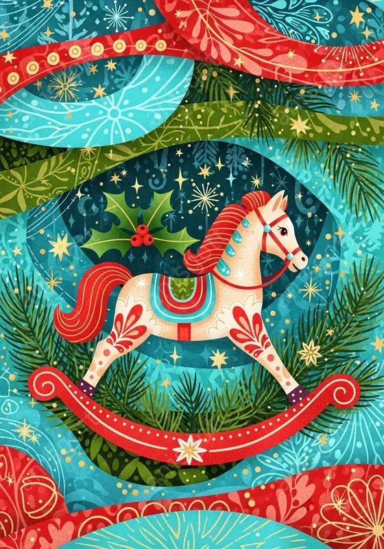 Whimsical Christmas Collage Wall Art