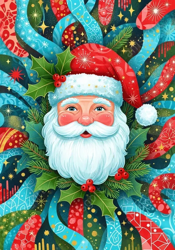 Whimsical Christmas Collage Wall Art