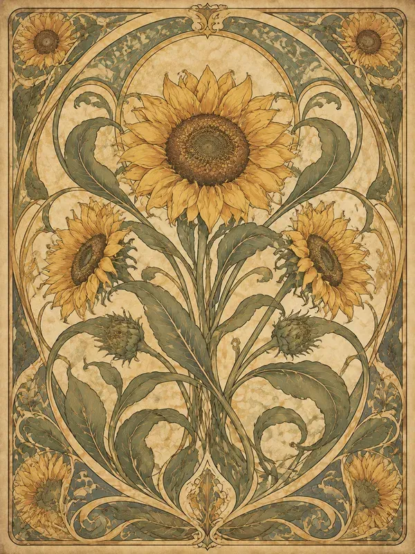 Art Nouveau Botanical Junk Journal Pages