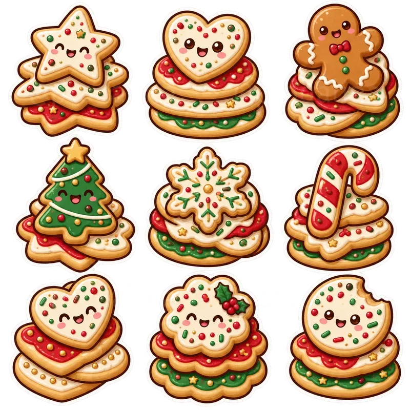 Cozy Christmas Kawaii Stickers