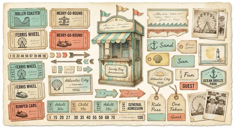 Vintage Ticket Booth Paper Ephemera