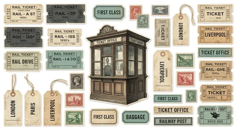 Vintage Ticket Booth Paper Ephemera