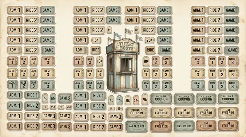 Vintage Ticket Booth Paper Ephemera