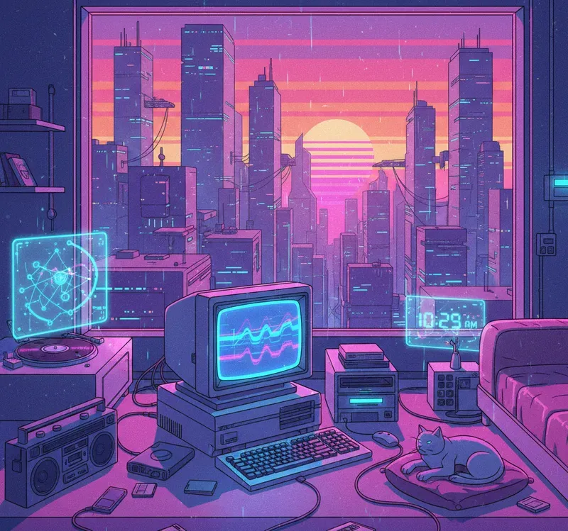 Retrofuturistic Cozy Scenes