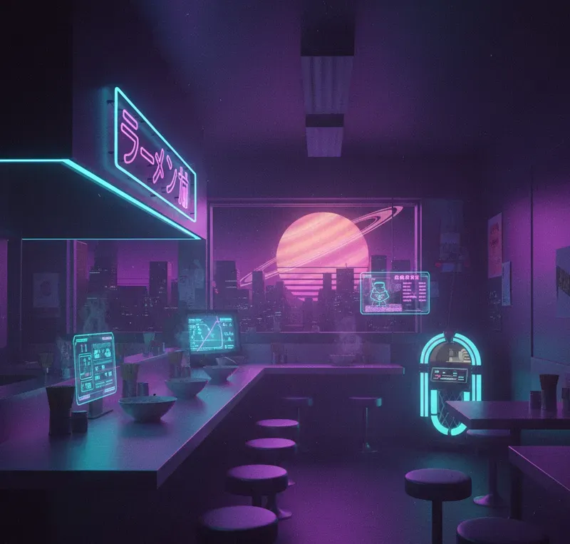 Retrofuturistic Cozy Scenes