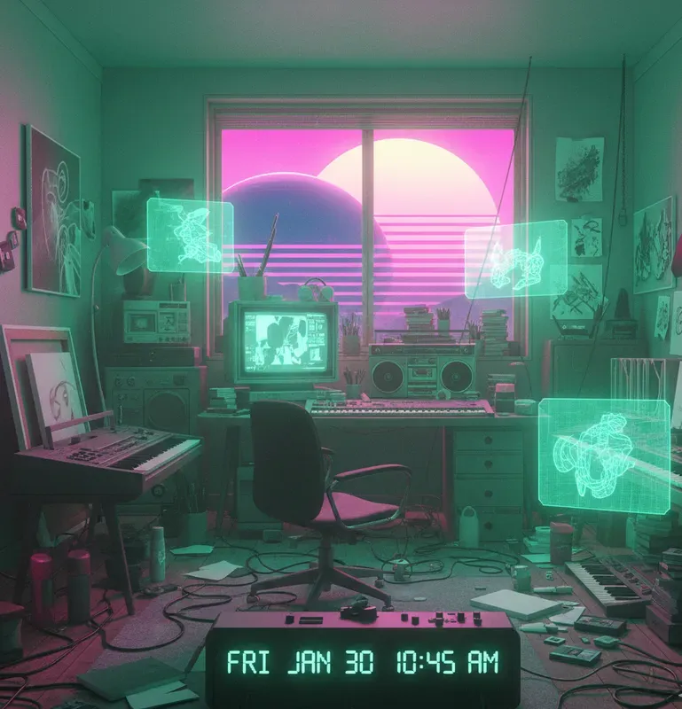 Retrofuturistic Cozy Scenes