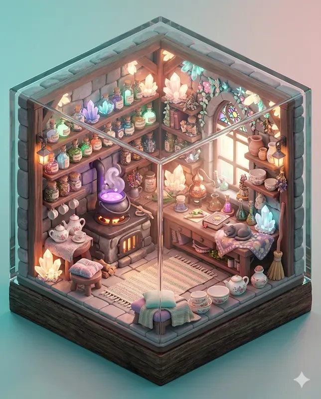 3D Cute Isometric Diorama Rooms