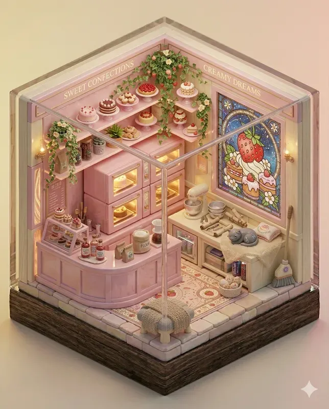 3D Cute Isometric Diorama Rooms