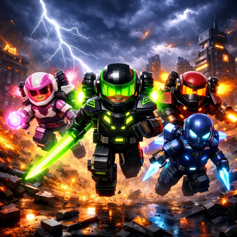 Epic Block Heroes Battle Scenes