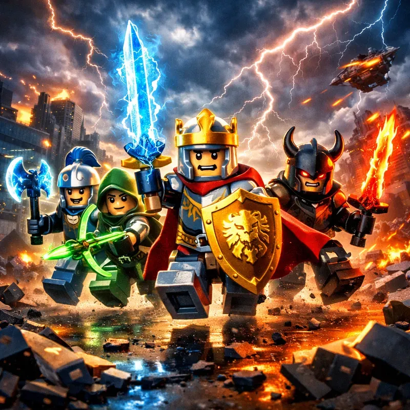 Epic Block Heroes Battle Scenes