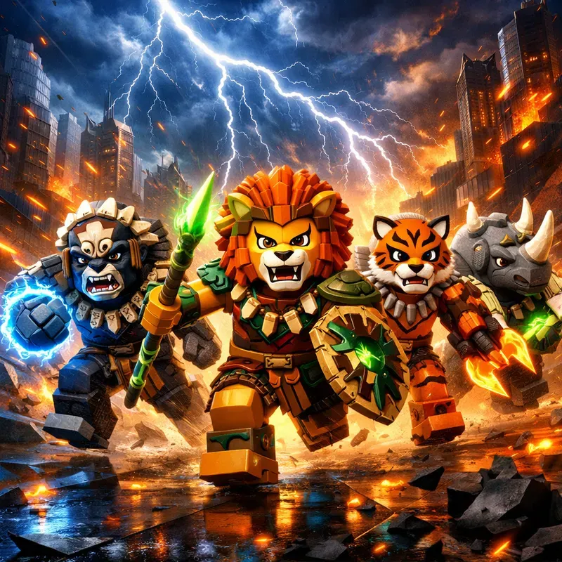 Epic Block Heroes Battle Scenes