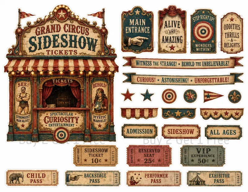 Ticket Booth Fussycut Ephemera Sheets