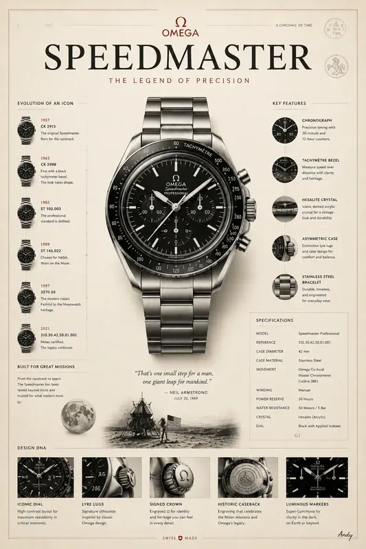 Iconic Watch Infographic Posters