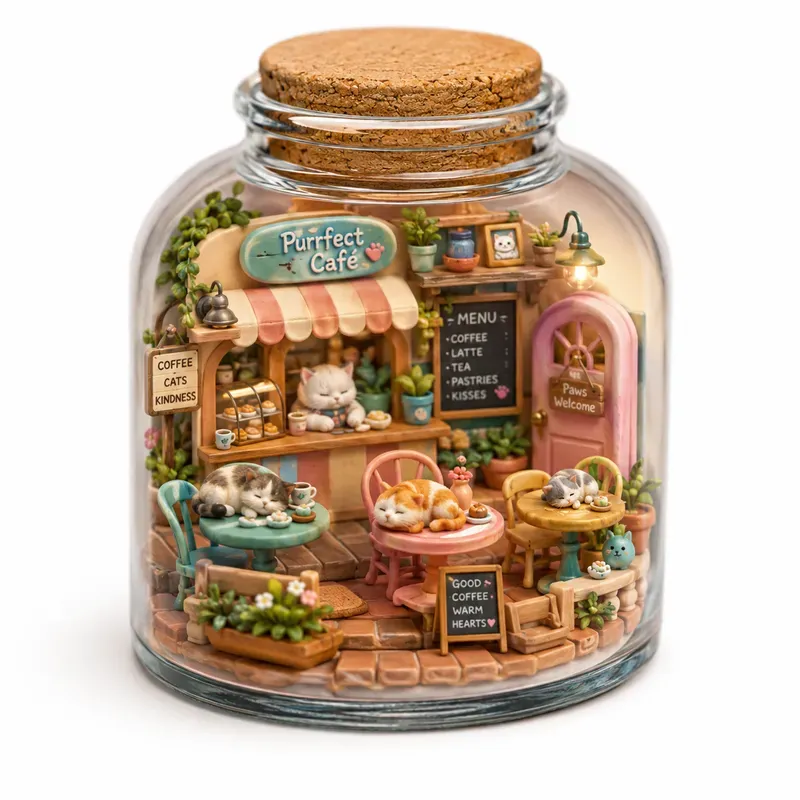 3D Cute Miniatures In A Jar Dioramas