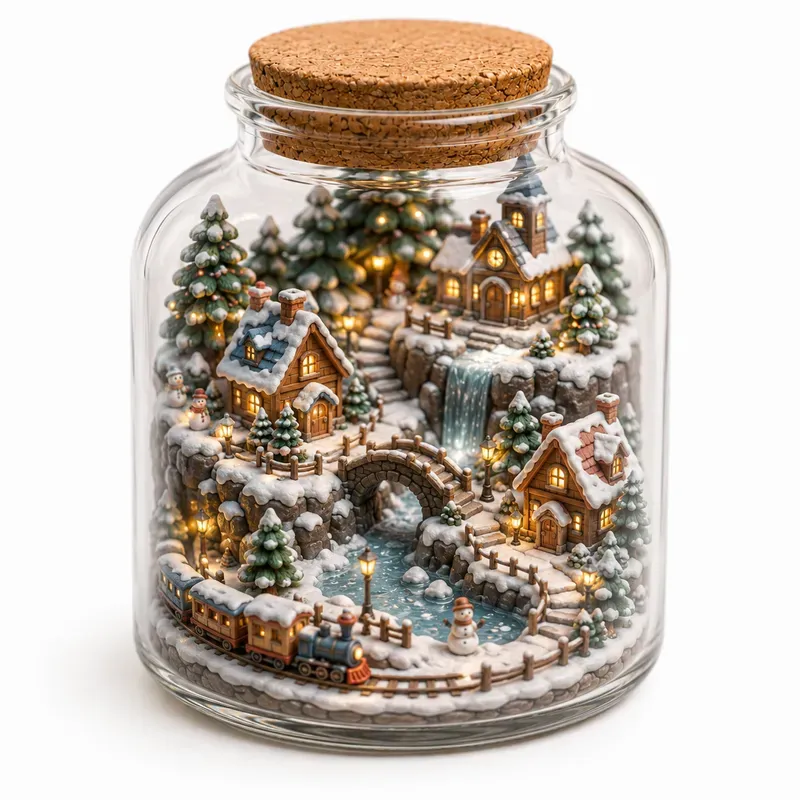 3D Cute Miniatures In A Jar Dioramas