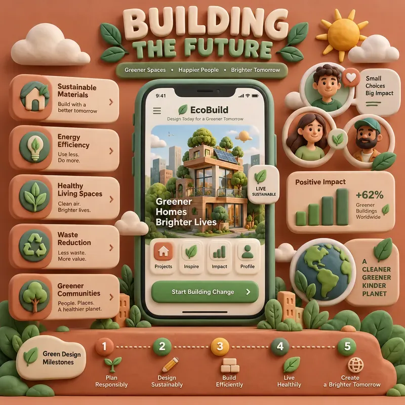 3D Clay App Showcase Infographics