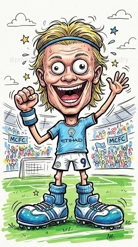 Funny Football Cartoon Portraits