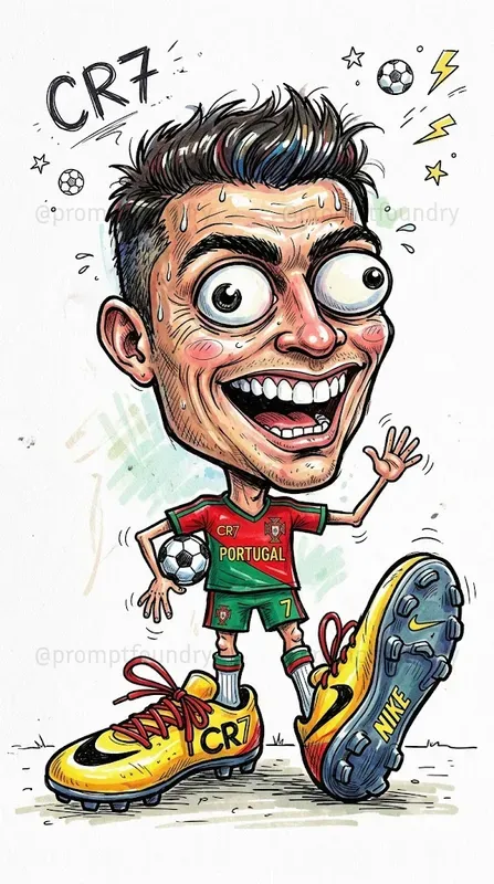 Funny Football Cartoon Portraits