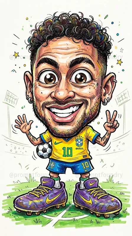 Funny Football Cartoon Portraits